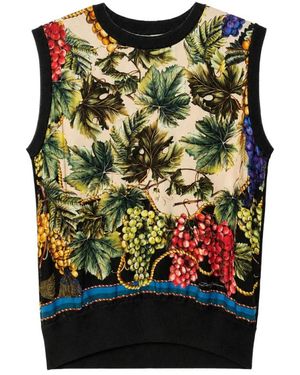 Dolce & Gabbana Ärmelloser Pullover Mit Naturdruck - Grün