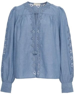Ulla Johnson Vintage-Geïnspireerde Chambray-Blouse Met Lange Mouwen - Blauw