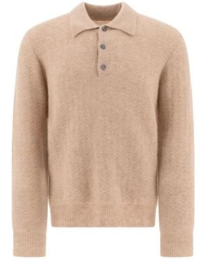 NN07 Alpaca Blend Polo Sweater - Natur