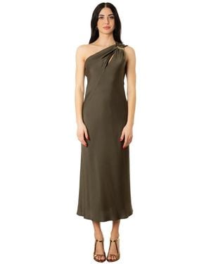 Max Mara Kleedjes ,Groen ,Polyester Entrata Jurk Met Één Schouderband