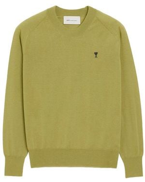 Ami Paris Round-Neck Strickwaren - Grün