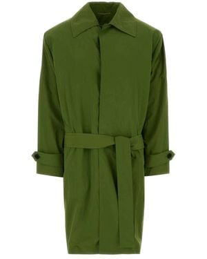 Saint Laurent Belted Coats - Green