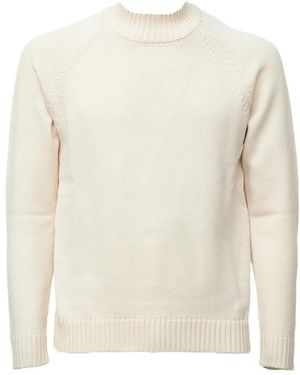 Zanone Lupo Rag Mock-Neck Strickpullover - Weiß