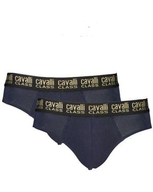 Roberto Cavalli Blaue Baumwollunterwäsche
