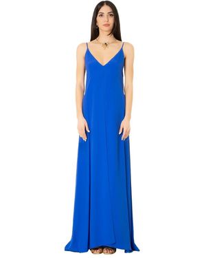 SIMONA CORSELLINI Kleedjes ,Blauw ,Lange Jurk Van Zijdemix