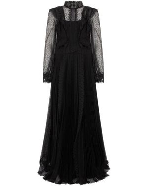 Alberta Ferretti Langes Maxikleid Mit Transparenten Ärmeln - Schwarz