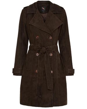 Btfcph Jassen ,Bruin ,Suède Klassieke Suède Trenchcoat
