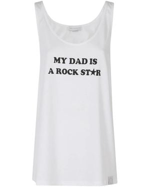Stella McCartney Tops ,Wit ,Katoen Mijn Papa Is Een Rockstar Tanktop