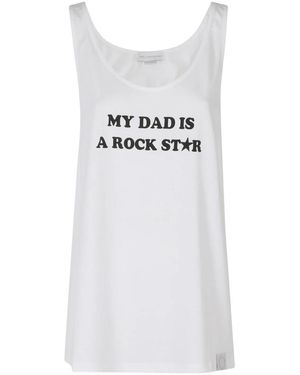 Stella McCartney Tops ,Wit ,Katoen Mijn Papa Is Een Rockstar Tanktop