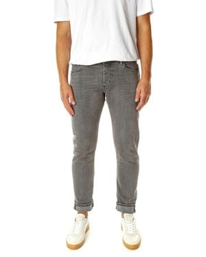 Blue De Gênes Schwarze tapered fit jeans mit mittlerer taille - Grau