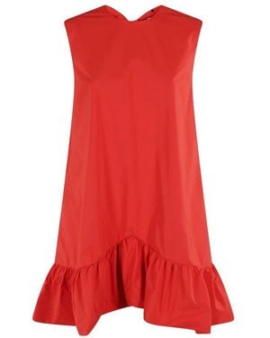 Essentiel Antwerp Rüschen Mini Kleid Rot Schleifendetail