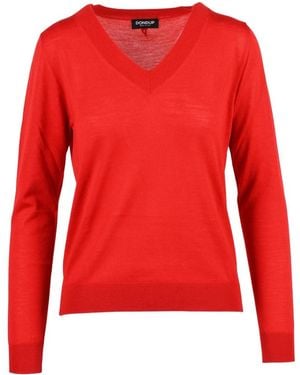 Dondup V-Neck Knitwear - Rosso
