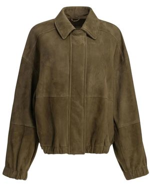 Brunello Cucinelli Suede Bomberjack - Groen