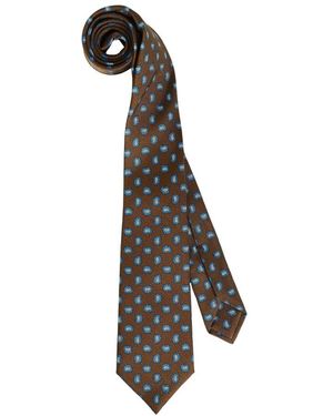 Kiton Seidenkrawatte Mit Muster - Schwarz