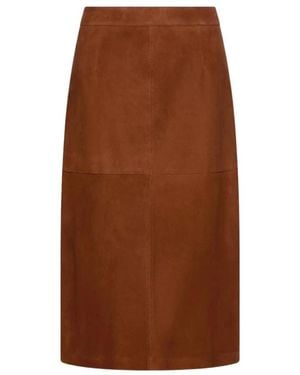 Marella Leather Skirts - Marron