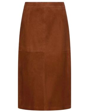 Marella Midi Wildleder Bleistiftrock - Braun