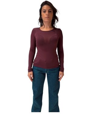 Please Tops ,Rood ,Wol Lana T-Shirt Met Lange Mouwen