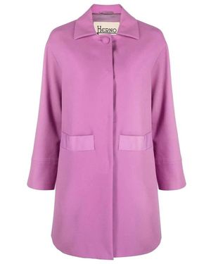 Herno Single-Breasted Coats - Morado
