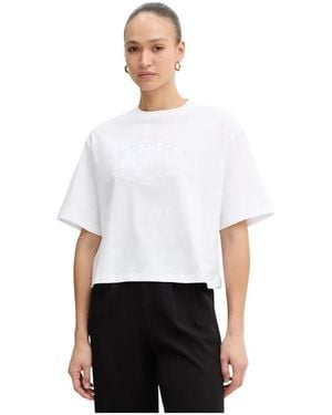 Iceberg Tops ,Wit ,Katoen Relaxed Katoenen T-Shirt