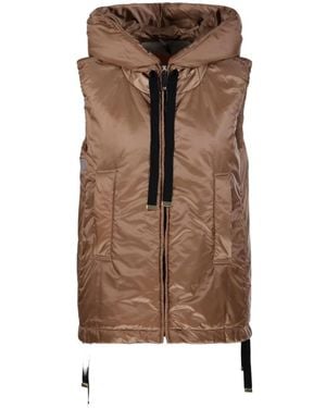Max Mara Water-Repellent Padded Canvas Hooded Gilet - Brown