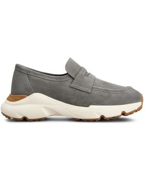 Tod's Suede Leather Loafers - Grey