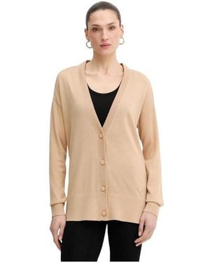 ARMANI EXCHANGE Oversized Gebreide Vest Van Wolmix - Naturel