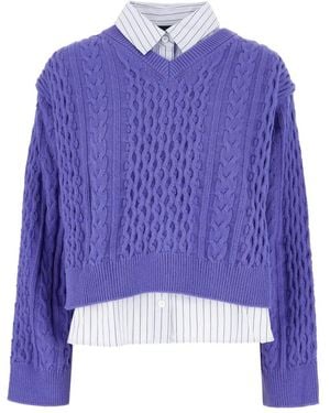 Juun.J V-Neck Knitwear - Viola