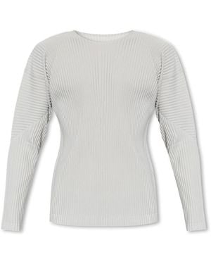 Issey Miyake Long Sleeve Tops - Grey