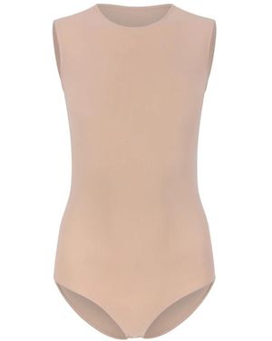 Maison Margiela Tops ,Nude Mouwloze Bodysuit - Bruin