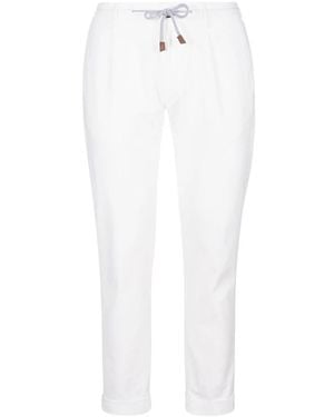 Eleventy Bequeme Baumwoll-Joggerhose - Weiß