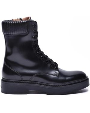 Santoni Lace-Up Boots - Blu