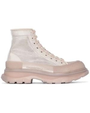 McQueen Lace-Up Boots - Grey