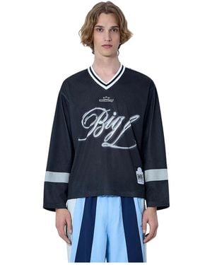 AWAKE NY Fitness ,Zwart ,Polyester Big Picture Hockey Jersey - Blauw