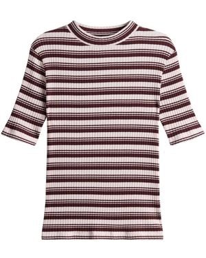 Opus Top Met Ronde Hals - Paars