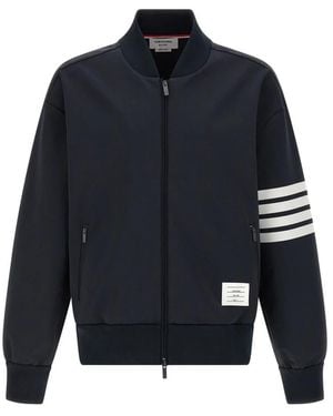 Thom Browne Tech Viscose Bomber Jacket - Blauw