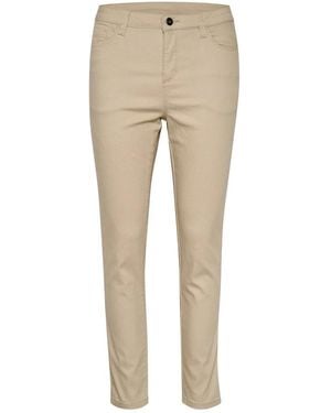 Kaffe Cropped Trousers - Neutro