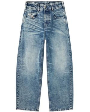 DIESEL Faded Wash Low Rise Button Fly - Blau