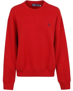 Ralph Lauren Pony-Stickerei Sweatshirt Mit Rundhalsausschnitt - Rot