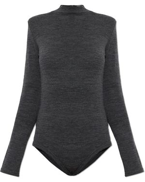 Jil Sander Tops ,Grijs ,Wol Wool Jersey Bodysuit