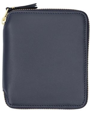 Comme des Garçons Portafoglio blu navy con zip verticale