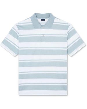 Paul & Shark Gestreiftes Poloshirt Aus Perlbaumwolle - Blau