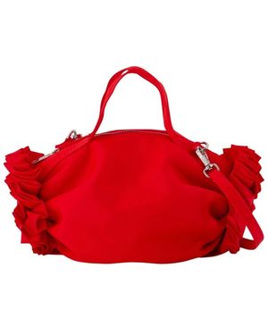 Simone Rocha Tassen ,Rood ,Nylon Turbo Embellished Mini Double Ribbon Rosette Bag