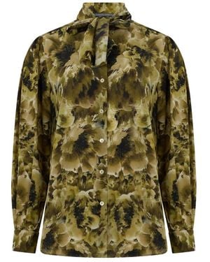 Alberta Ferretti Overhemden ,Veelkleurig ,Shirt Met Abstract Patroon - Groen