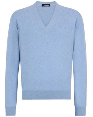 DSquared² V-Neck Knitwear - Blu