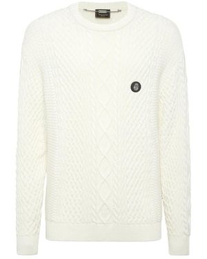 Billionaire Round-Neck Knitwear - Bianco