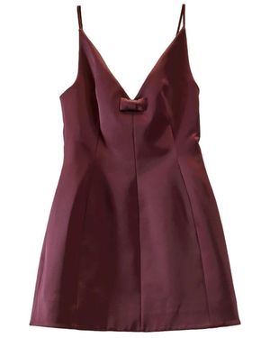 Marc Jacobs Kleedjes ,Bruin ,Polyester Satin Bow Dress - Rood