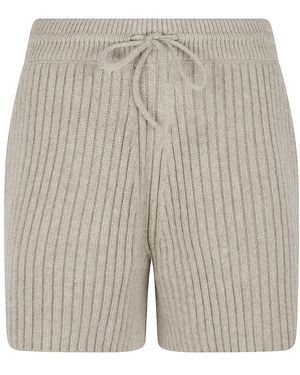 Burberry Korte Broeken ,Grijs ,Wol Geribbelde Shorts