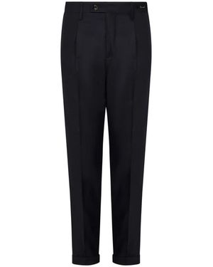 Michael Coal Broeken ,Blauw ,Wol Blauwe Wol Slim Fit Broek - Zwart