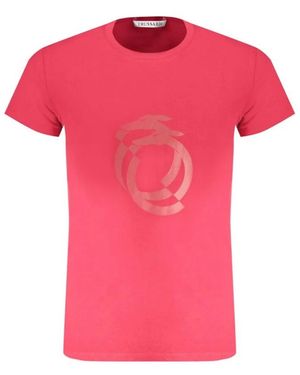 Trussardi Print Logo Ronde Hals T-Shirt - Roze