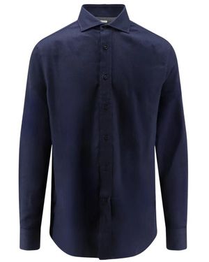 Brunello Cucinelli Overhemden ,Blauw ,Casual Shirts
